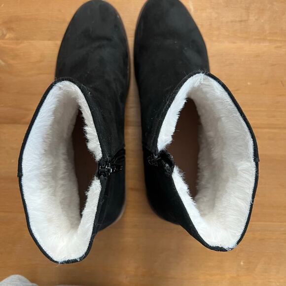 LOFT Fur-Lined Black Missy Ankle Boots Size 10.5 New with Box - Picture 6 of 9